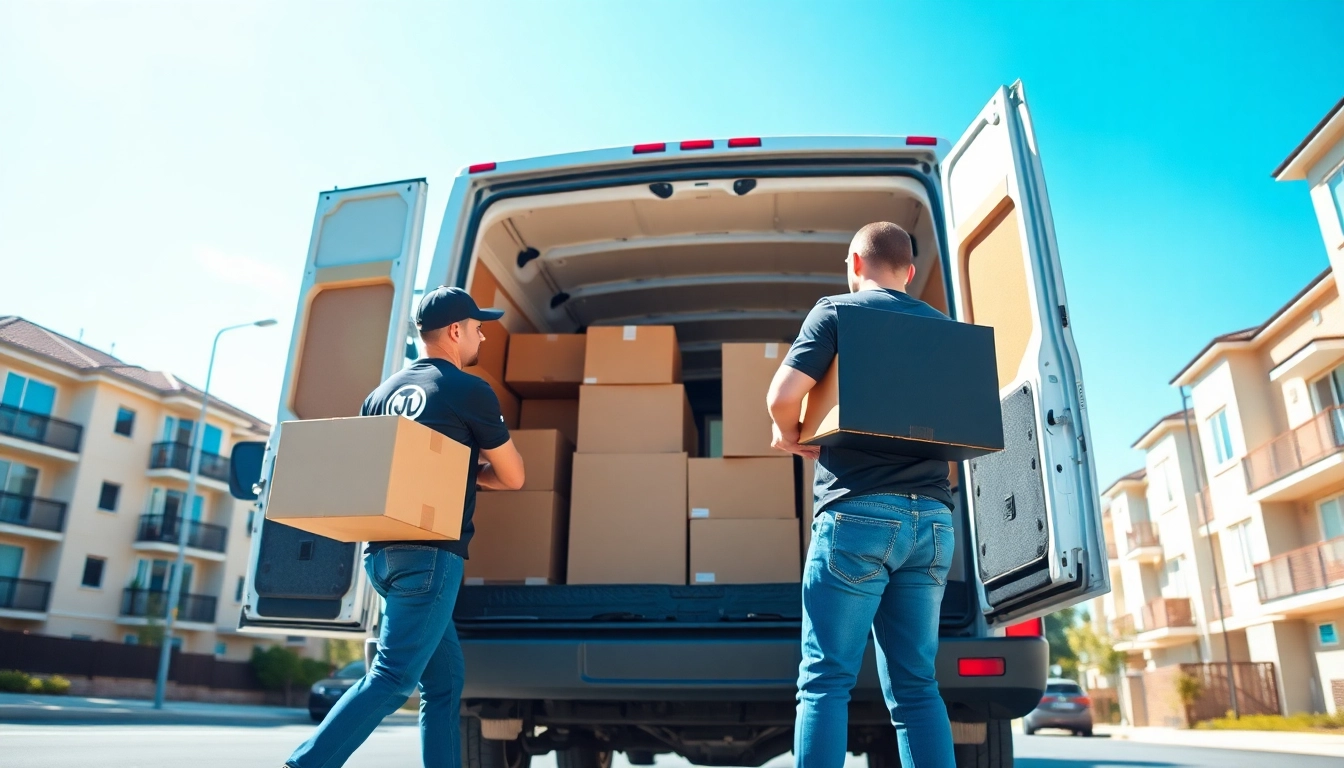 Efficient man and van moving team expertly relocating items in an urban setting.