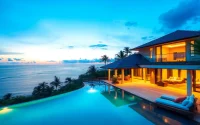 Discover luxurious Phuket real estate with stunning views and tropical ambiance in this beautiful villa.