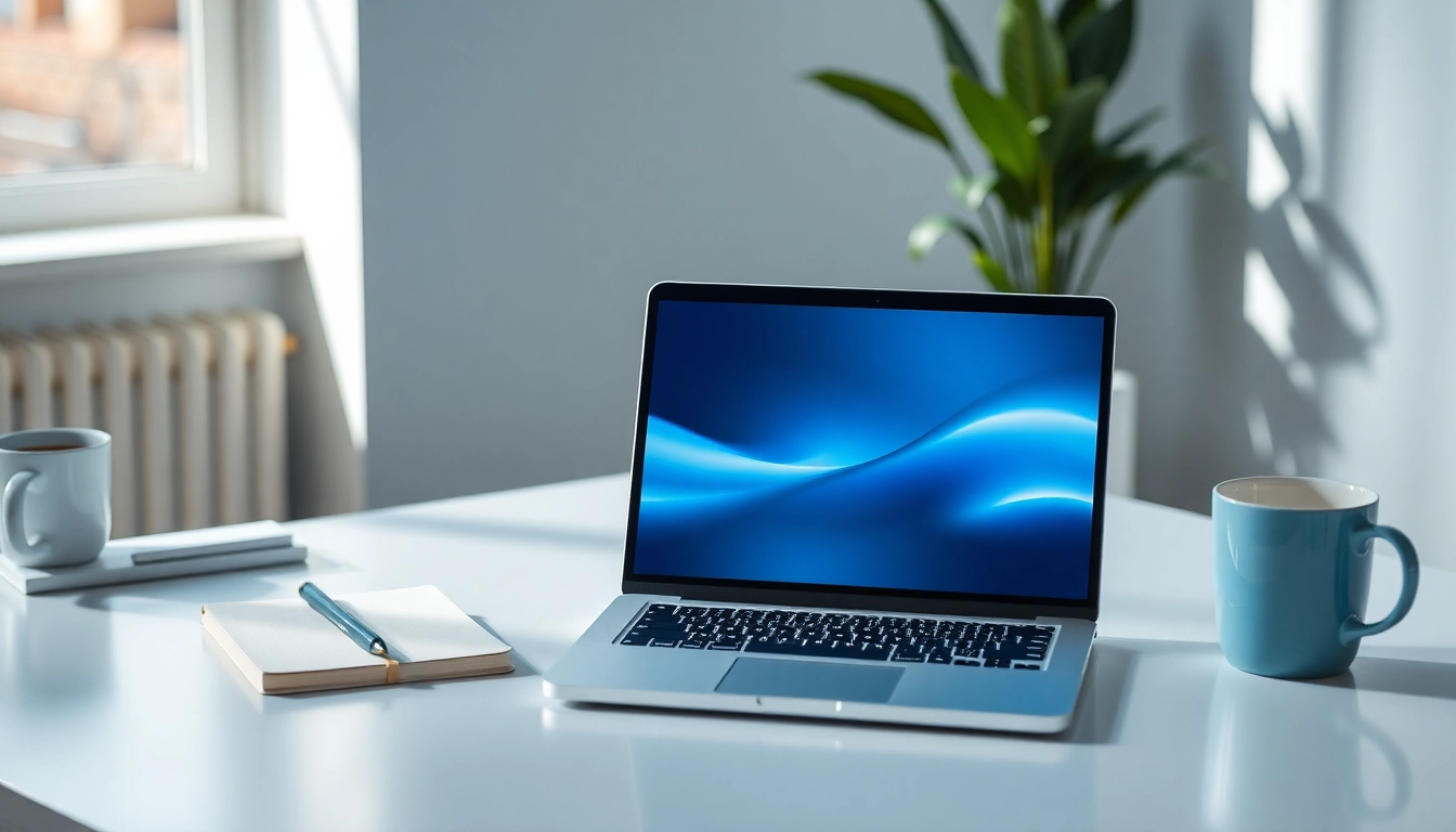 Download the 電腦版line下載 application on a sleek laptop, enhancing communication.