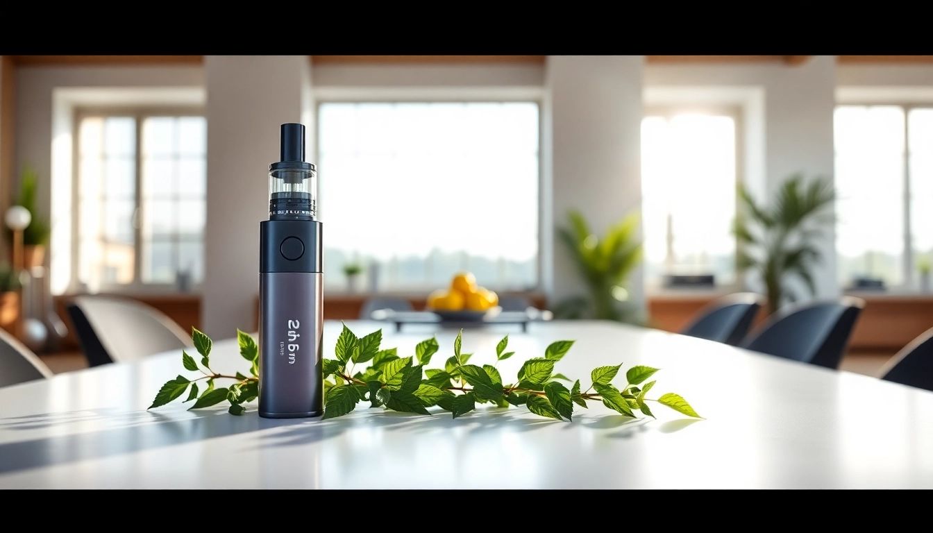 Engaging B12 vape showcasing wellness in a modern, bright setting.