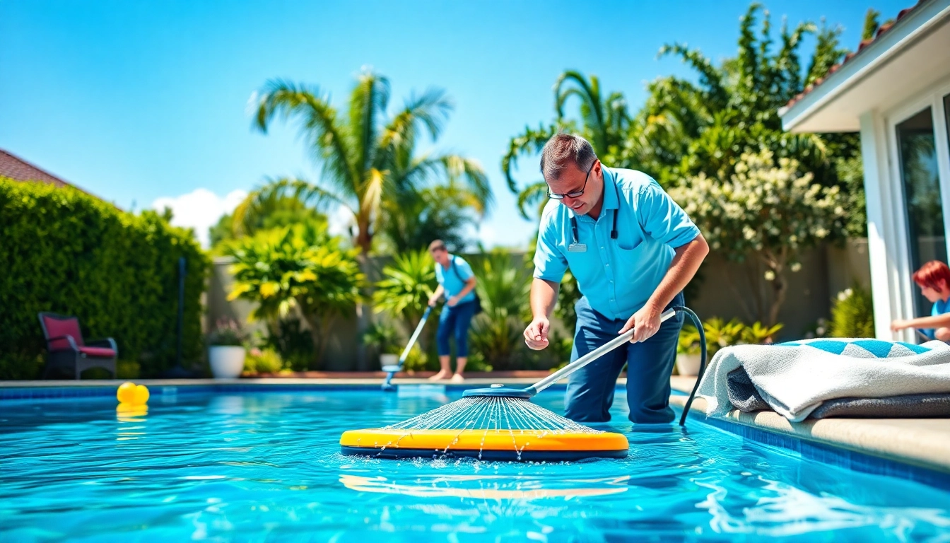 Prominent pool maintenance companies near me showcasing professional services in a pristine residential pool.