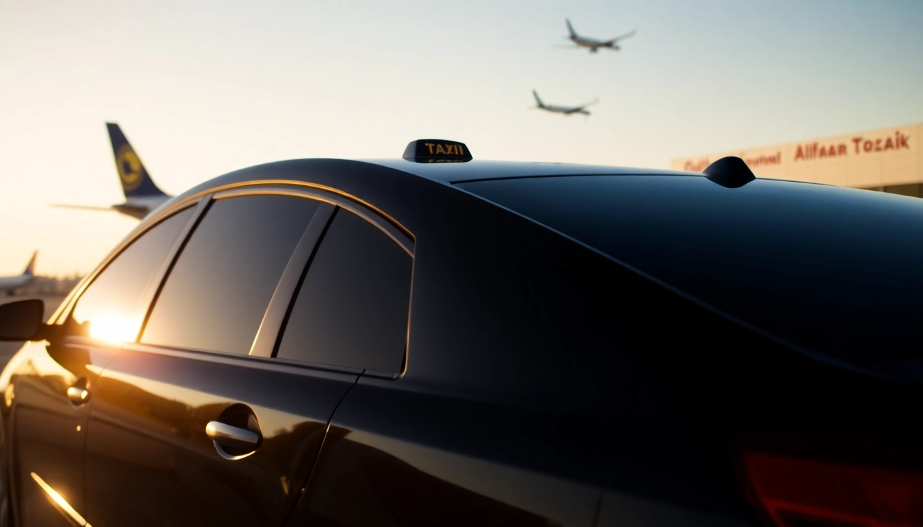 Airport taxis Halifax providing reliable service at Halifax International Airport with a polished black vehicle.