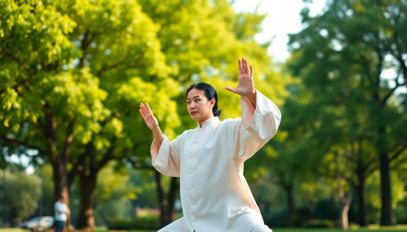 Practicing Tai Chi Culver City amidst nature's tranquility.