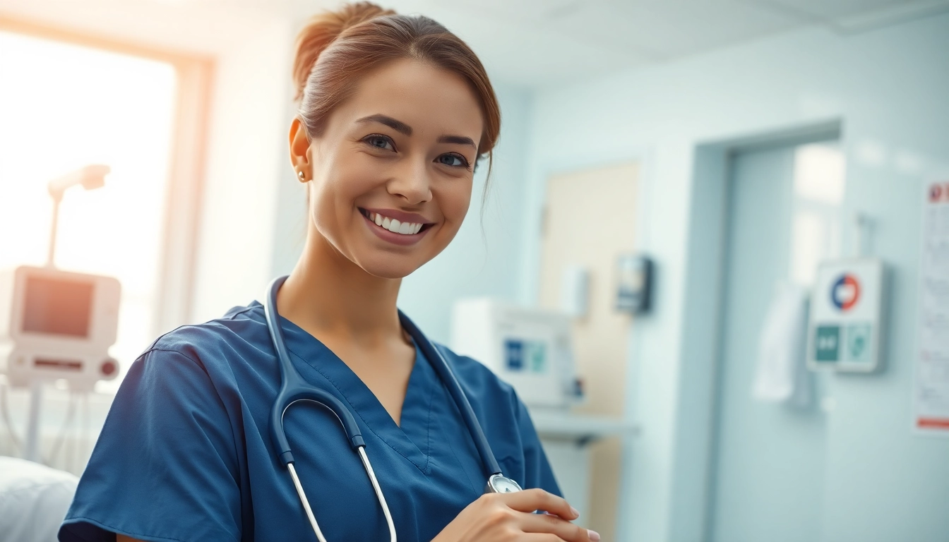 Nurse providing care in a clinical setting, highlighting the role of the Alabama Board of Nursing in healthcare.