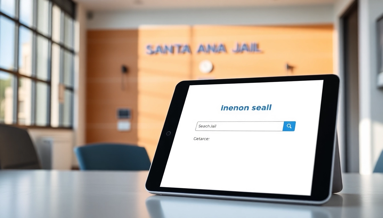 Access Santa Ana jail inmate search using an intuitive digital interface on a tablet.