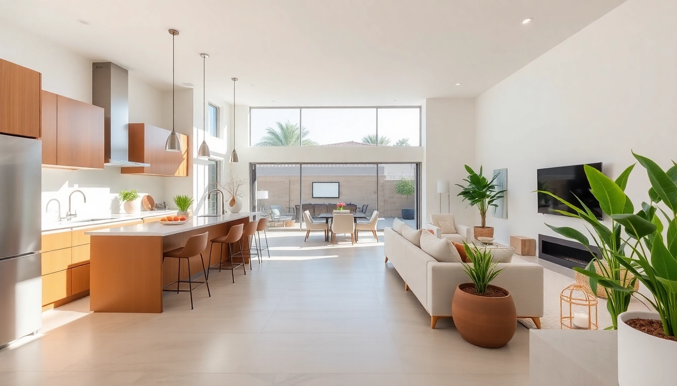 Transforming spaces with Remodeling in Palm Springs, showcasing a beautiful kitchen and living area.