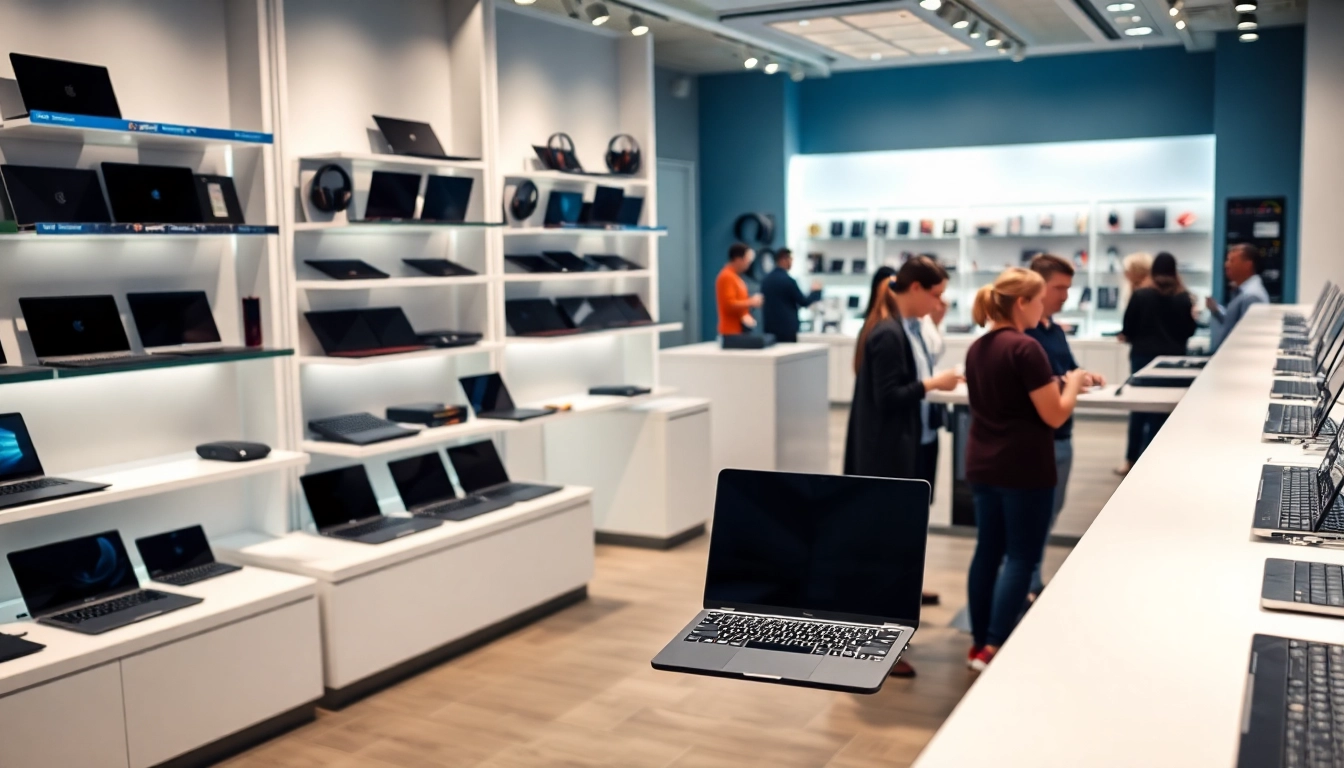 Explore the vibrant interior of a laptop shop Nairobi, showcasing a diverse range of laptops in an inviting atmosphere.