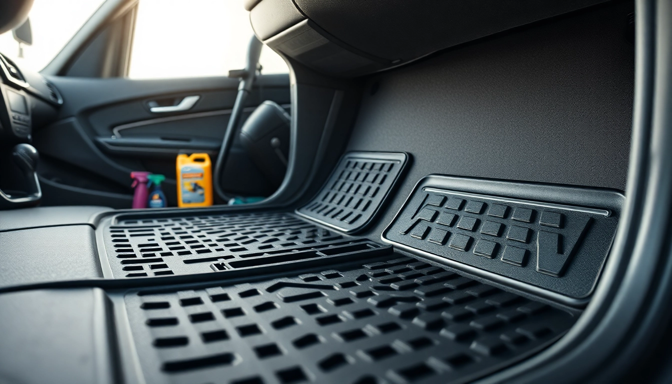 Gummimatten Auto in verschiedenen Designs und Texturen präsentieren.