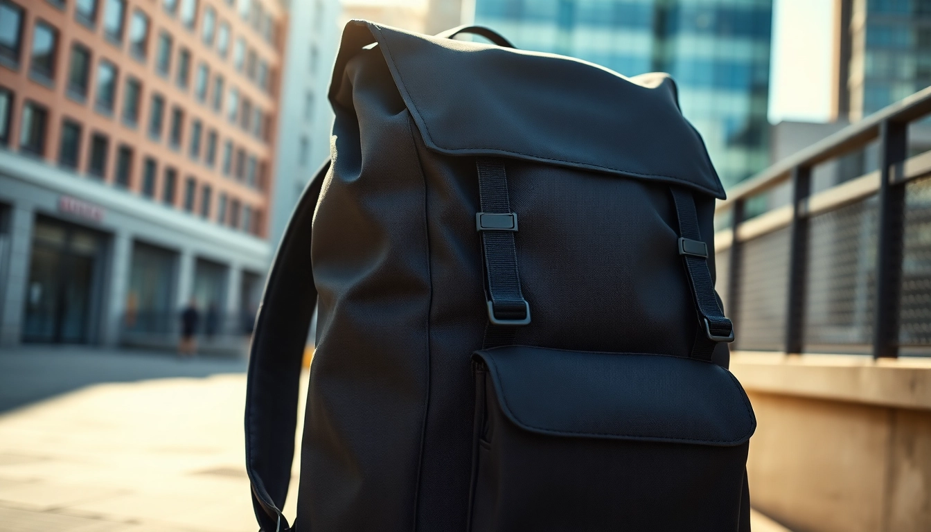 Tragen Sie den Rolltop Rucksack beim Stadtbummel mit einem eleganten Design