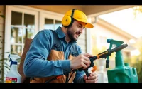 Expert pest control technician applying treatment in a home environment for effective pest management.