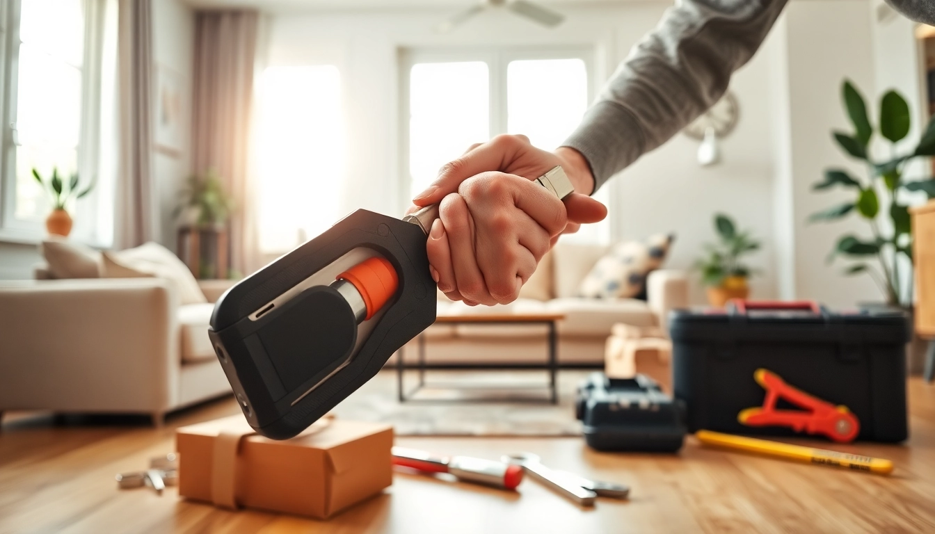 Reliable home repair Phuket with a professional handyman fixing a light fixture in a cozy living room.