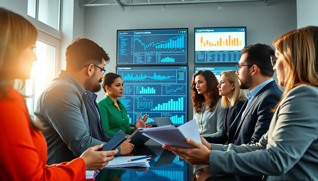 Analyze competitive intelligence data during a professional meeting with diverse team members.