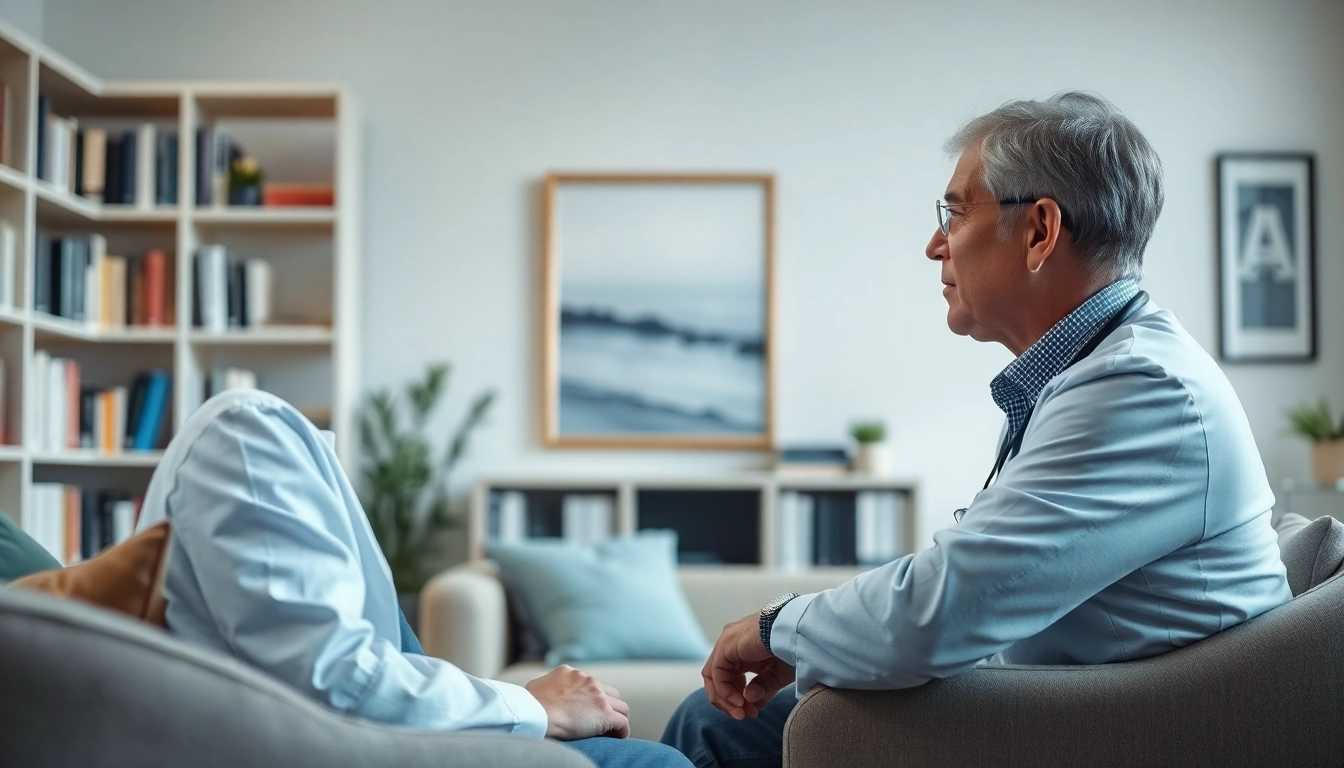 Connecting with a professional 61psychiatrist in a calming office environment.
