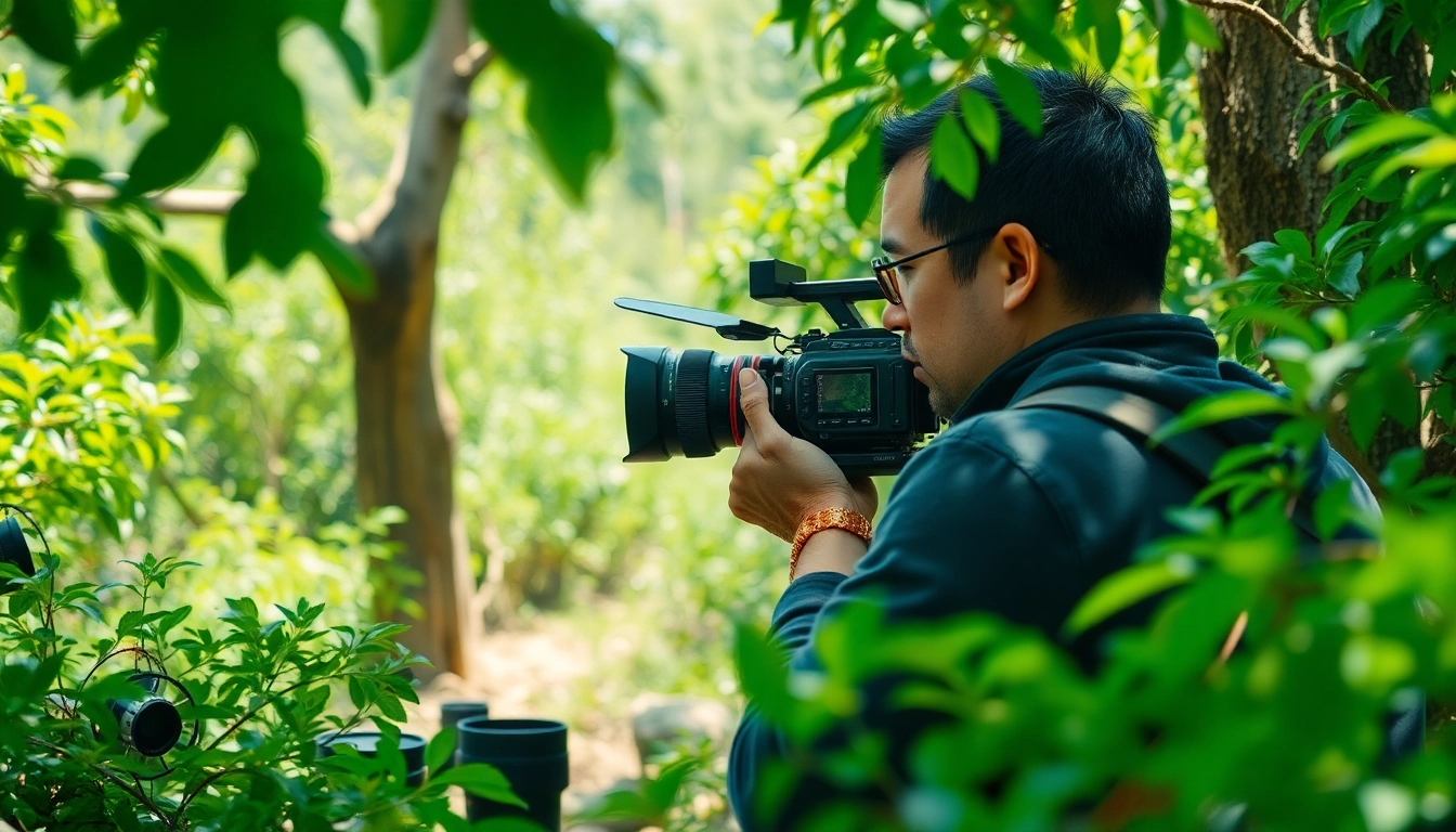 Director of Photography capturing cinematic moments in a vibrant outdoor setting.