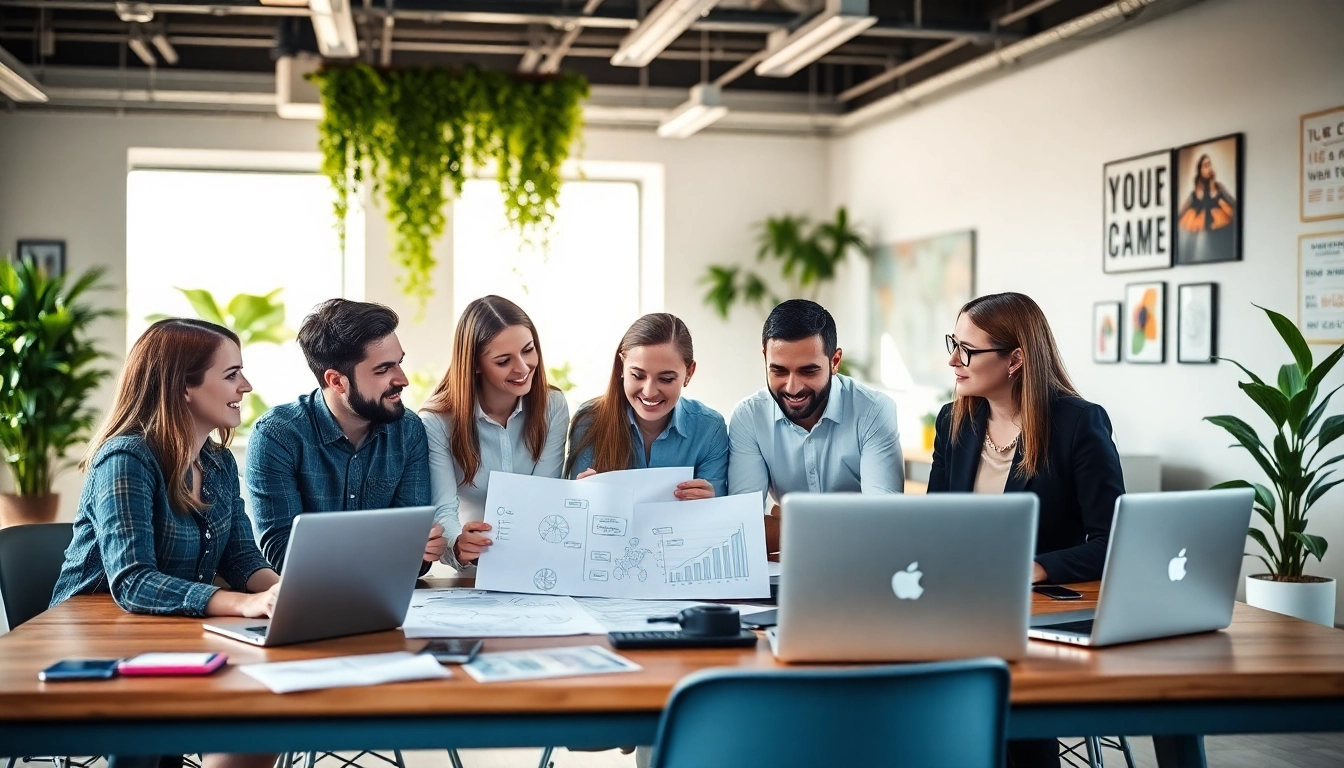 Creazione sito web agenzia: Team di professionisti in un'agenzia web mentre progettano un sito online.