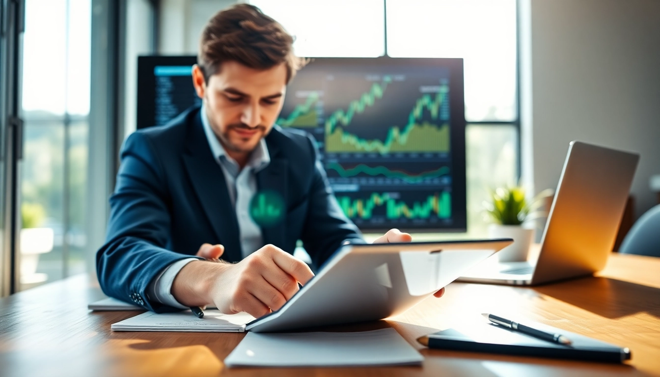 Analyze artificial intelligence stock picks with a professional financial analyst in a modern office setting.