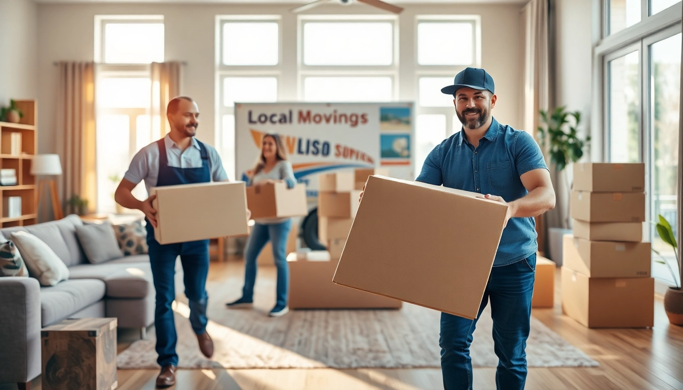 Moving team providing Local Moving Services with care and professionalism in a cozy homeroom.