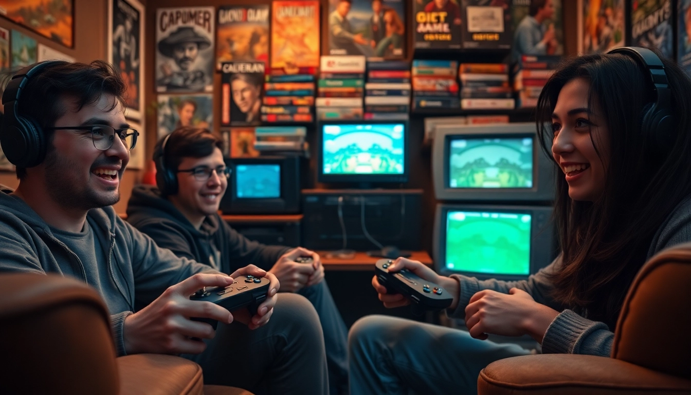 Play DOS games with enthusiastic gamers enjoying a retro gaming experience.