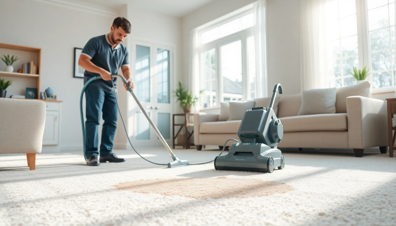 Experience professional carpet cleaning philadelphia with a certified technician transforming a cozy living room.