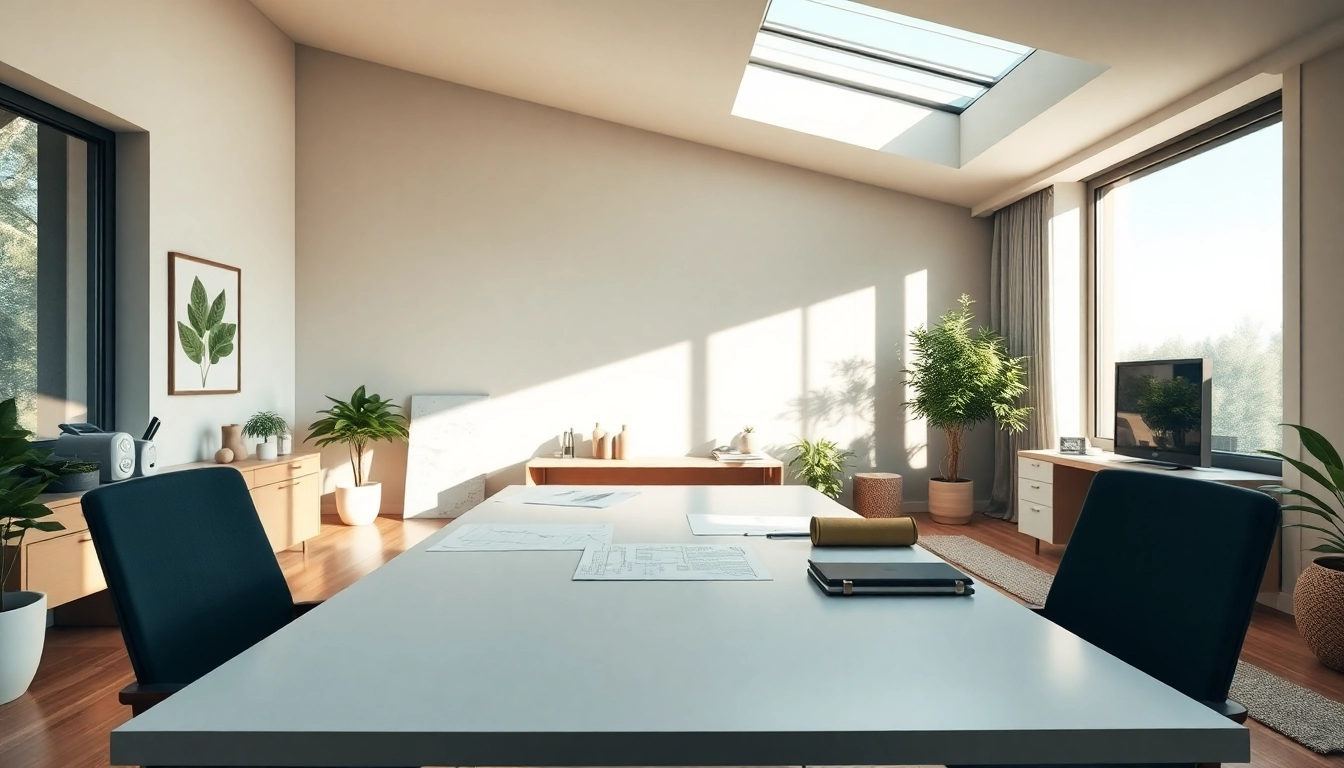Visualize residential energy calculation tools in a professional office setting, showcasing sustainability.