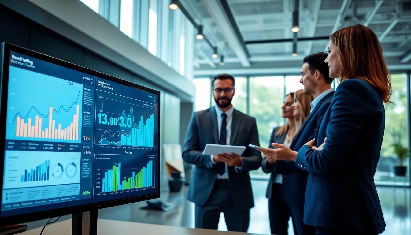 Explore competitive intelligence insights during a strategic meeting in a modern office.
