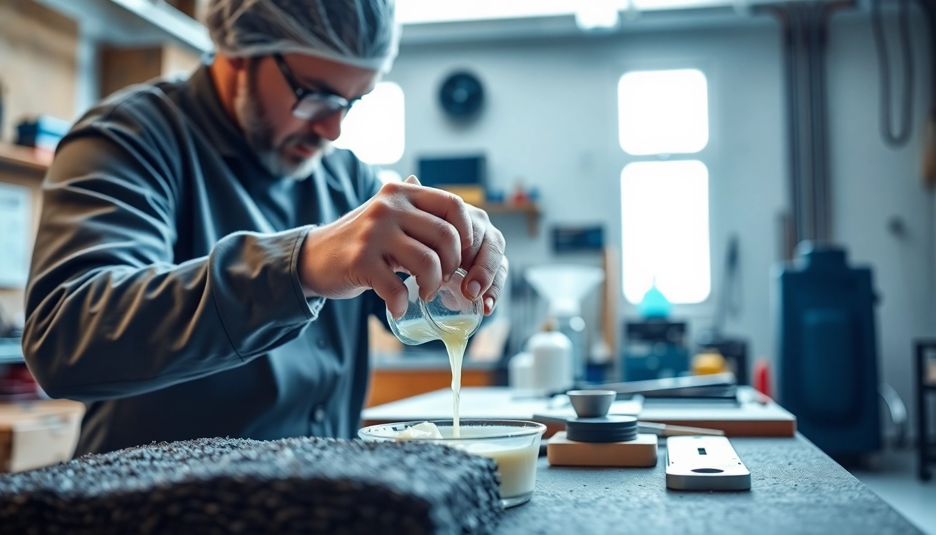 Applying infusion resins in a workshop to create high-performance composites.