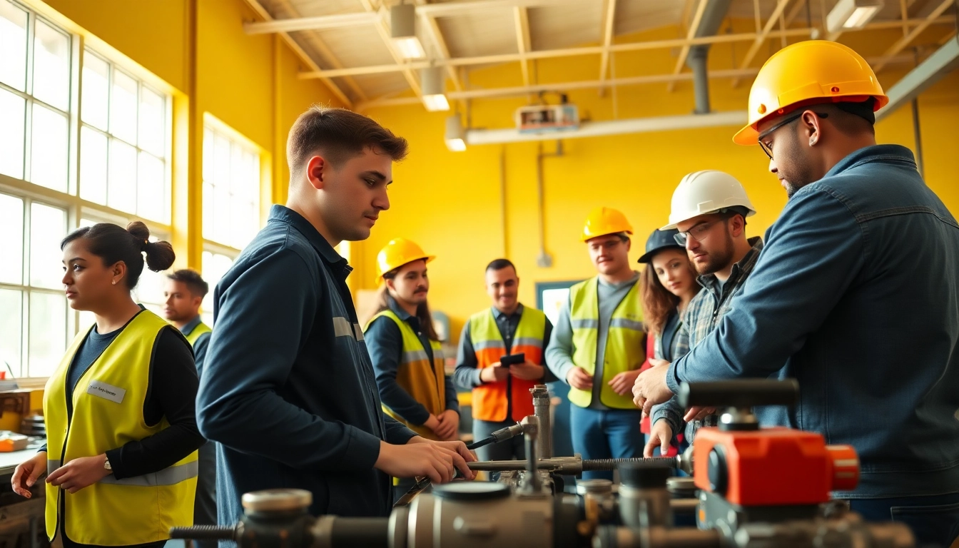 Trade school Tennessee students actively engaging in hands-on training for technical skills.