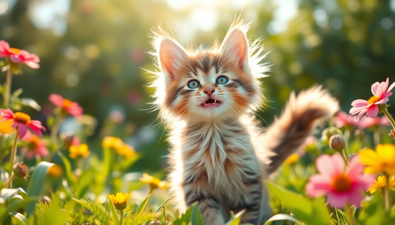 Playful Maine Coon kitten in a garden for Maine Coon kittens for sale California