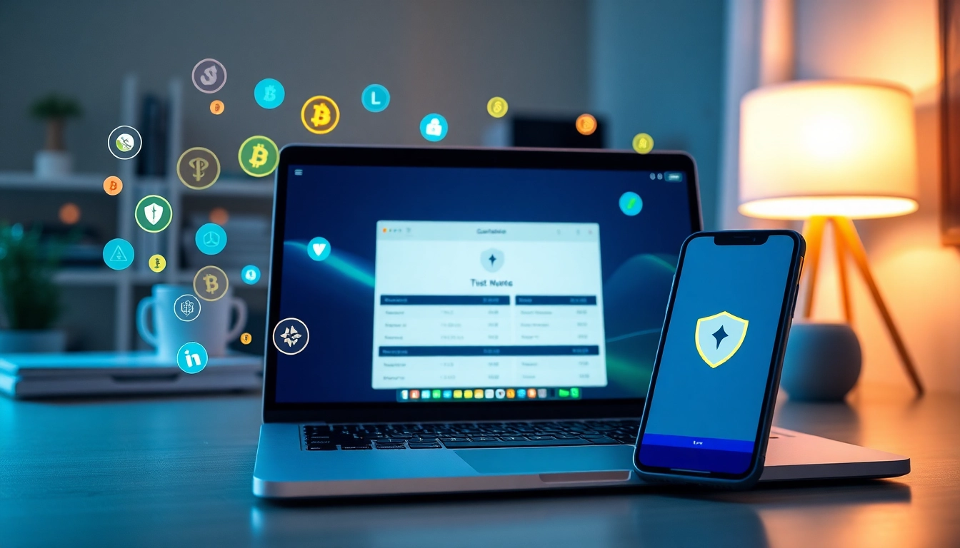 Showcase the guarda wallet interface on devices, highlighting its user-friendly design and vibrant crypto icons.