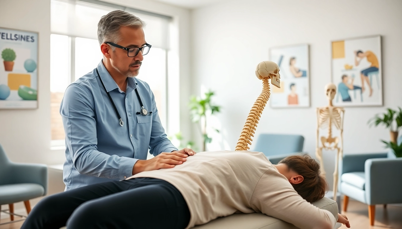 Chiropractor near me providing expert spinal alignment therapy in a modern office.