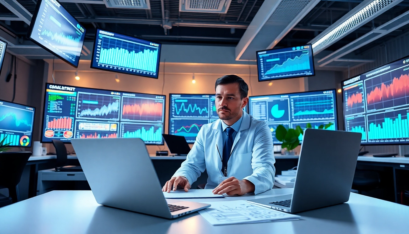 Explore AI model validation with a data scientist engaging with advanced analytical tools.