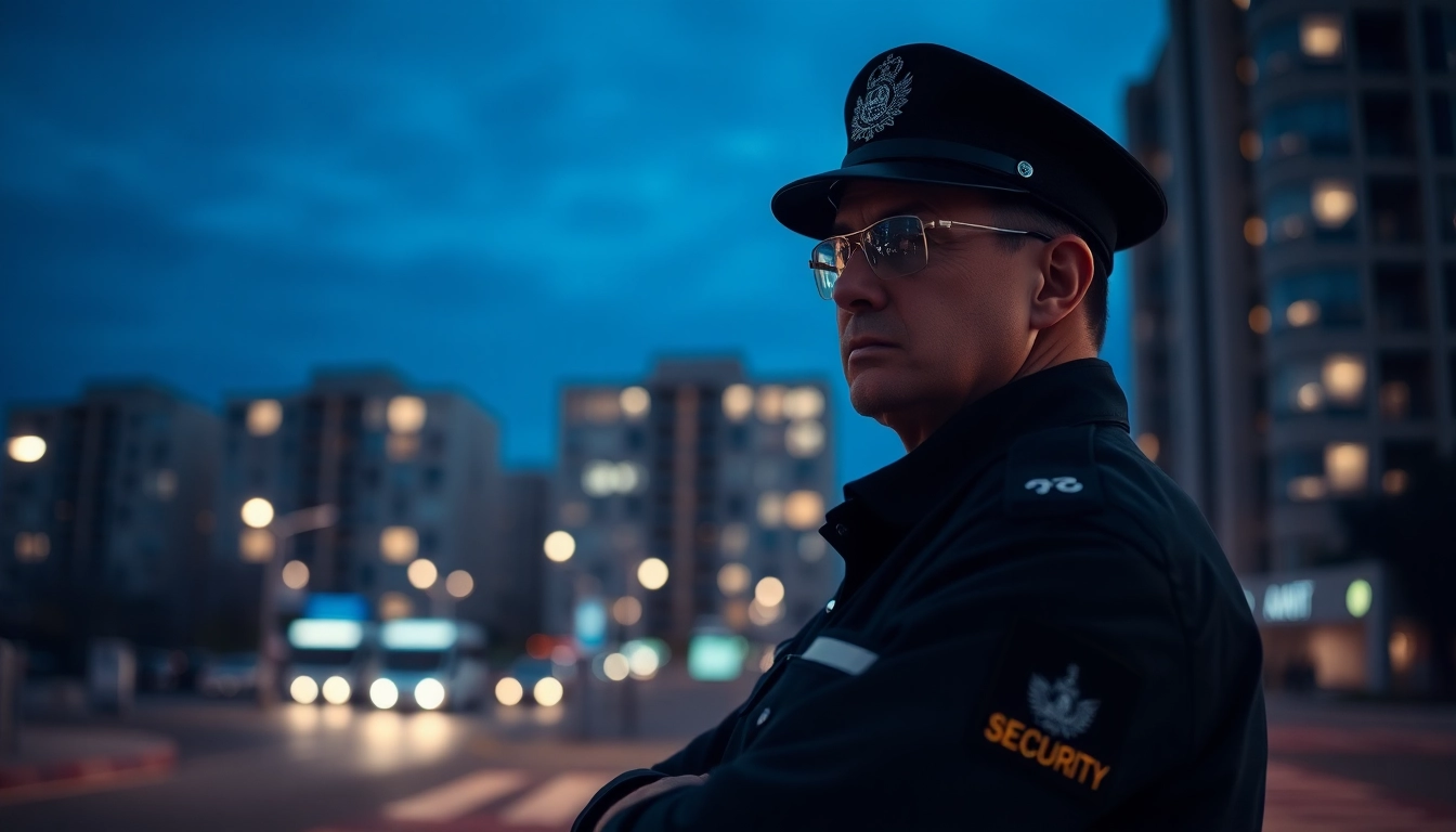 Secure key holding & mobile patrols demonstrated by a professional guard overseeing a quiet area.