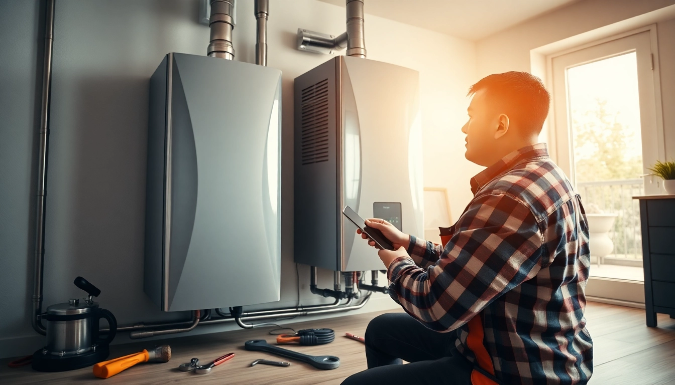 Boiler installer bristol expertly installing a new boiler in a home setting
