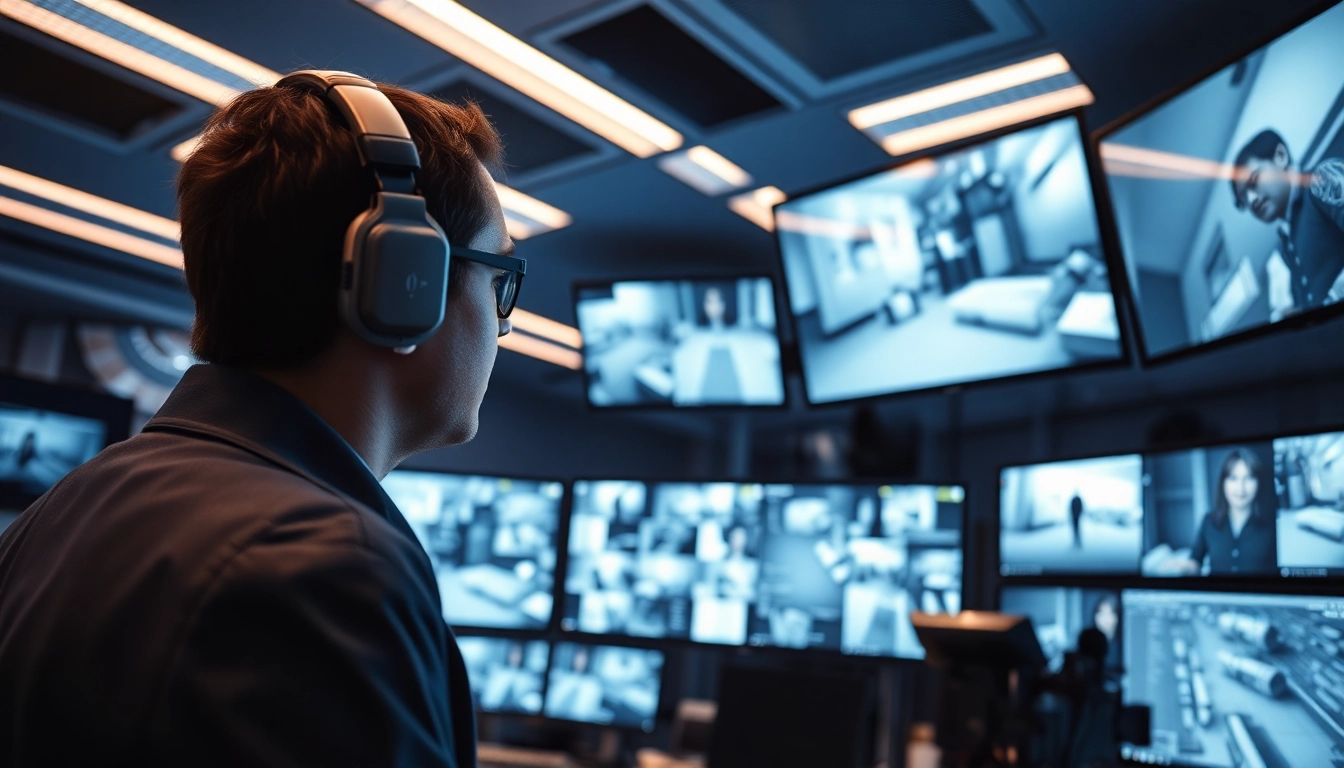 Monitor CCTV & Remote Monitoring with a dedicated technician in a high-tech control room, ensuring safety.