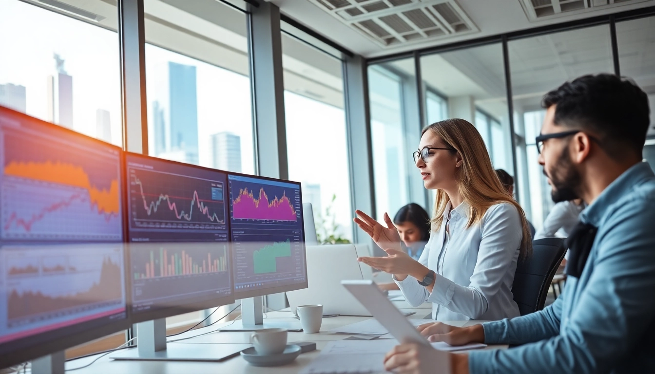 Showcasing a professional team analyzing data anomaly detection in a modern office setting.
