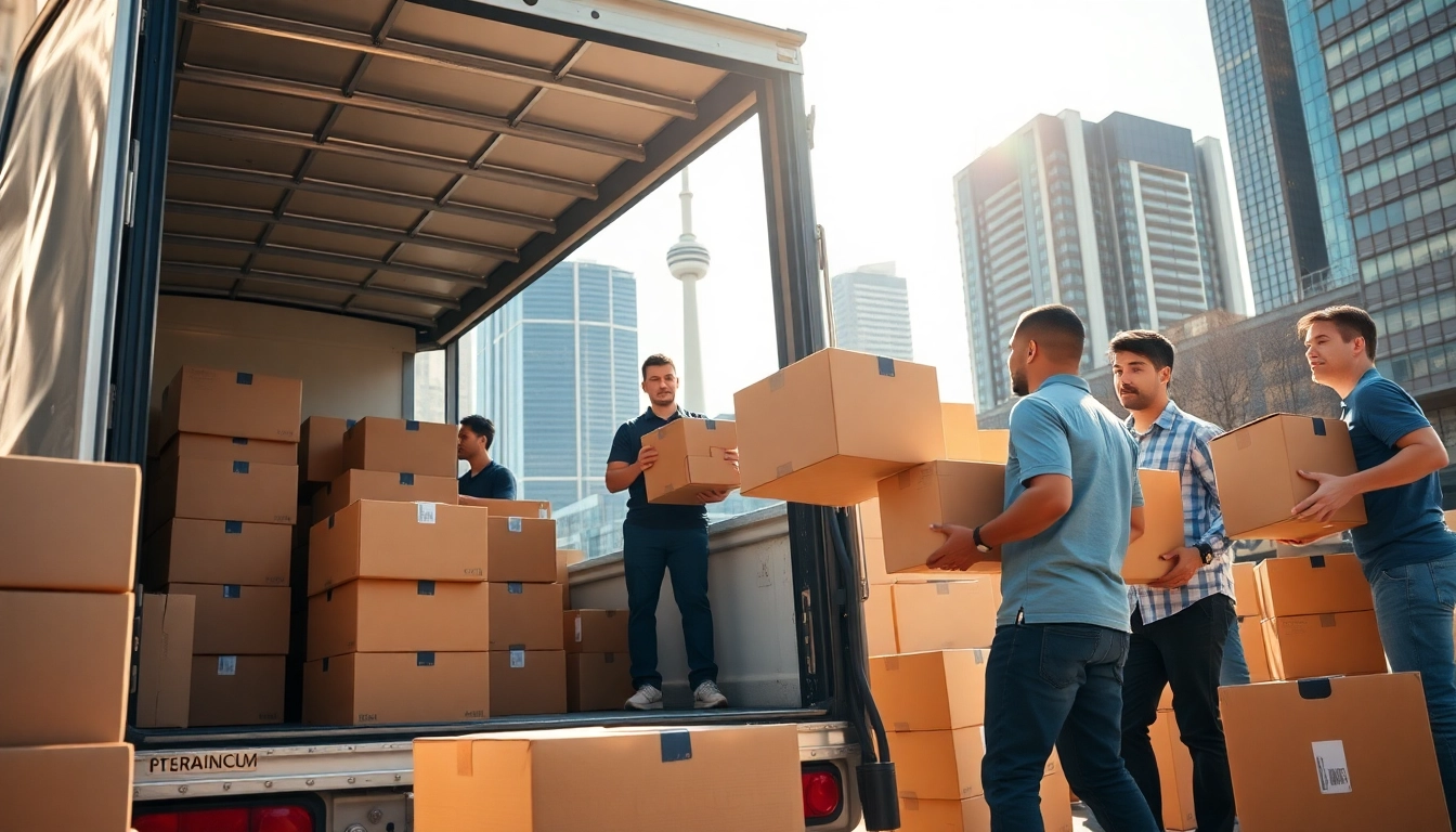 Efficient team of movers in Toronto loading items, representing a reliable moving company Toronto.