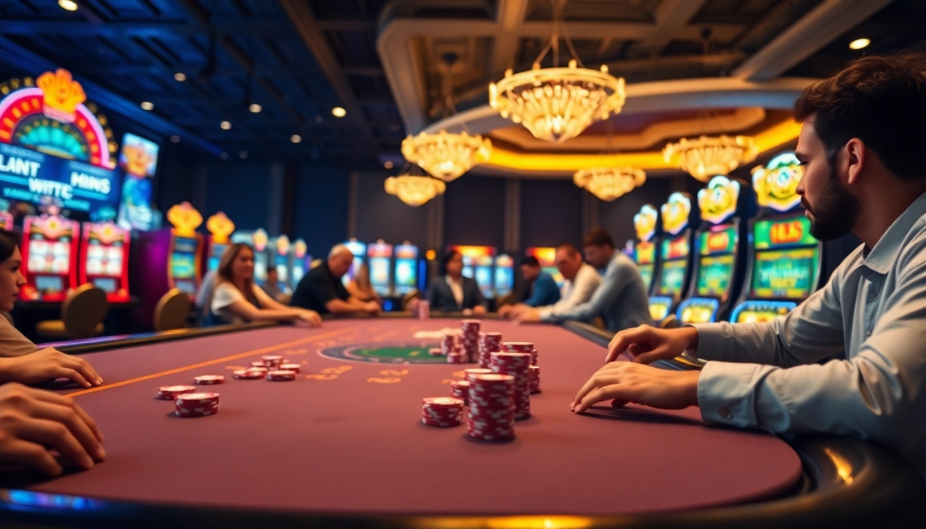 Experience the excitement of filbet online casino with vibrant gaming tables and colorful slot machines.