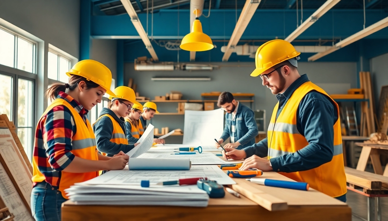 Learn about Construction trade schools in texas with students engaged in practical training sessions.